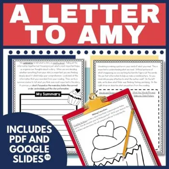A Letter to Amy by Ezra Jack Keats  Activities in Digital and PDF