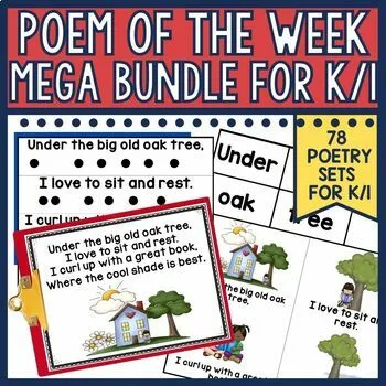 Poem of the Week for Kindergarten and 1st Grade Mega Bundle 78 Poetry Sets