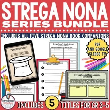How To Teach Tomie dePaola Like A Pro 4 Strega Nona by Tomie DePaola Literacy Bundle in Digital and PDF