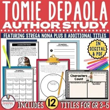 How To Teach Tomie dePaola Like A Pro 7 Tomie dePaola Author Study with 12 titles in Digital and PDF